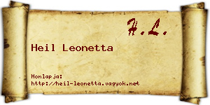 Heil Leonetta névjegykártya
